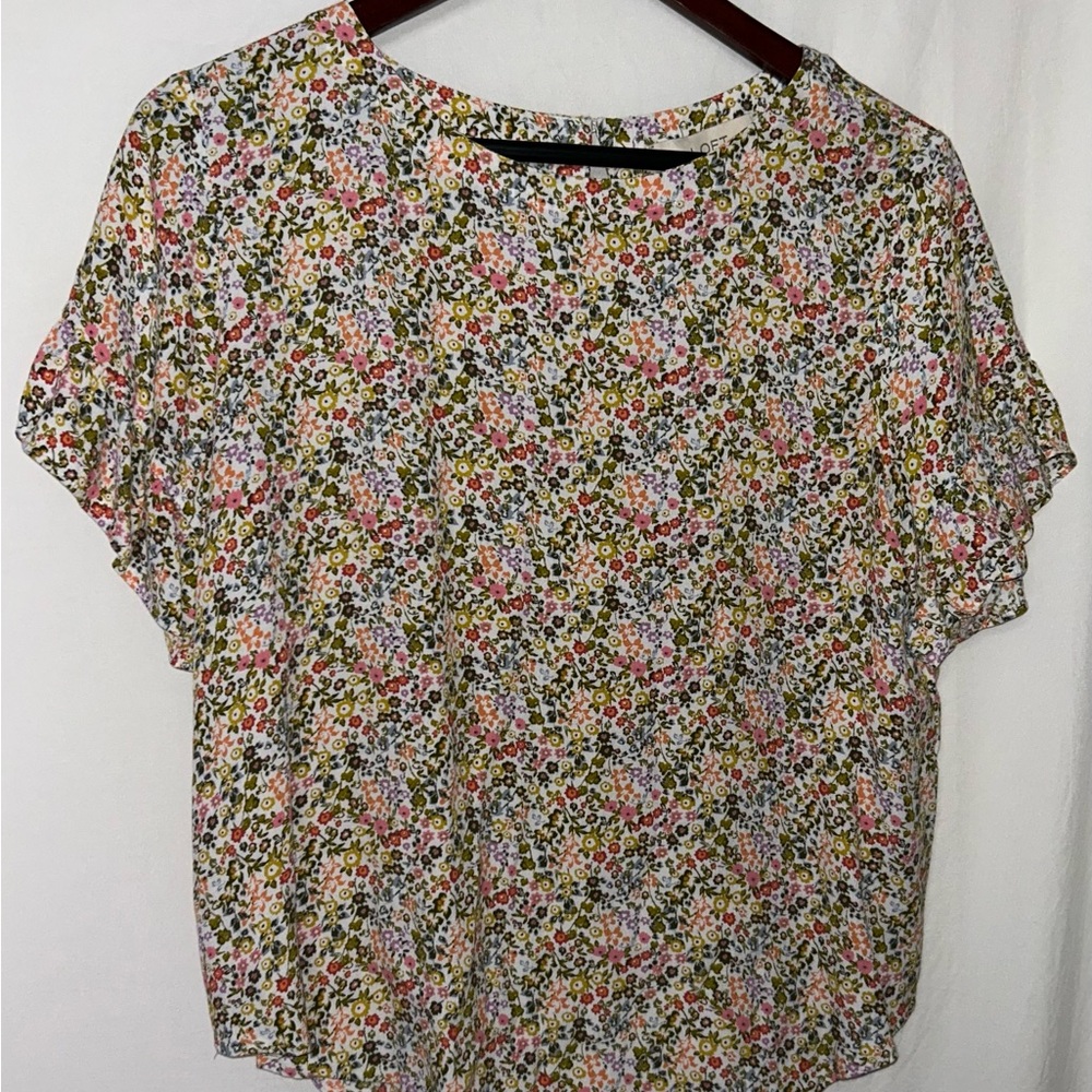 LOFT Multicolor Floral‎ Blouse
